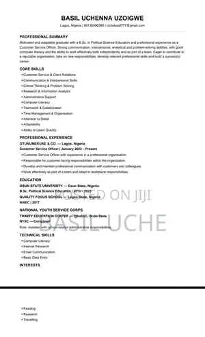 Manufacturing CV