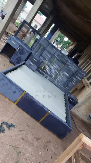 6 by 6 Bedframe,2 Side Drawers and Dressing Mirror