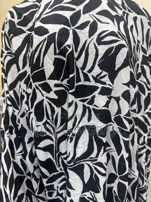 Black White Abstract Print Fabric Chiffon – RTWbyJide