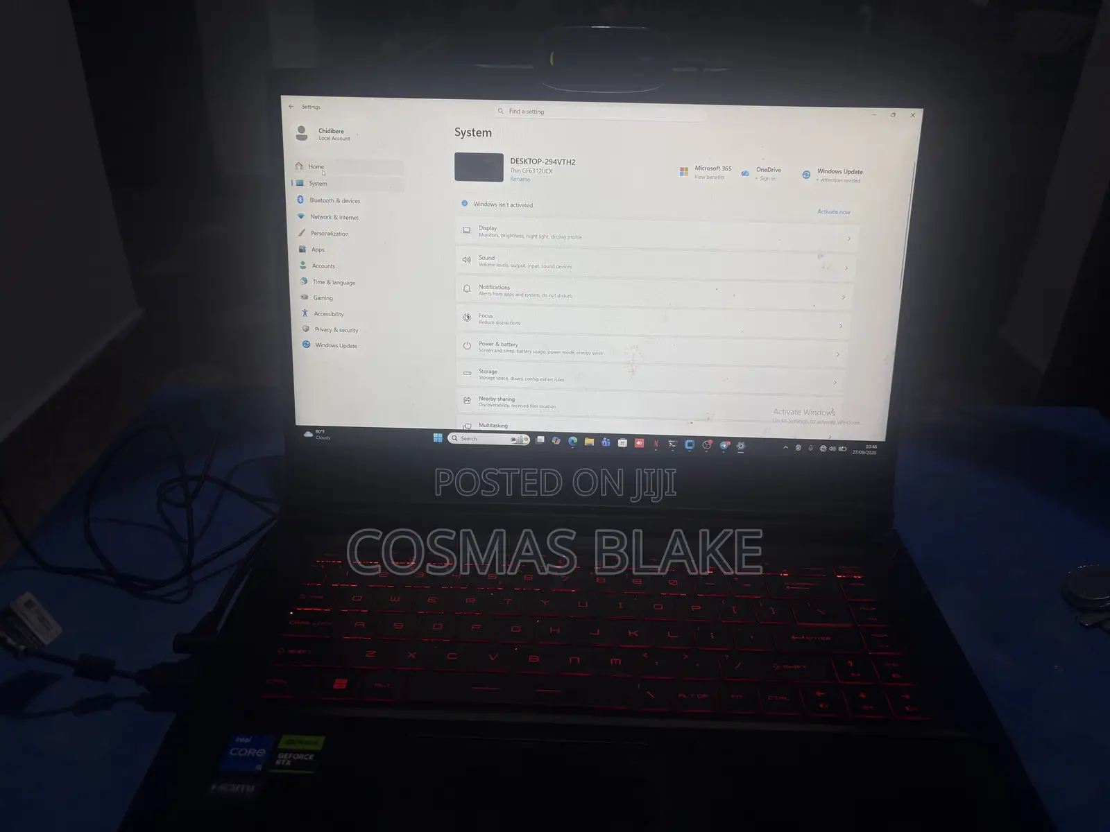 Laptop MSI GF63 16GB Nvidia SSD 1T