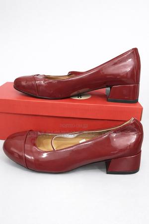 Classic WinePatent Block Heel Comfortable Low Heel Work Dress Shoes