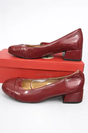 Classic WinePatent Block Heel Comfortable Low Heel Work Dress Shoes