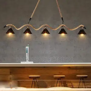 Industrial Rustic Pendant Lights Hemp Rope Indoor Lamp