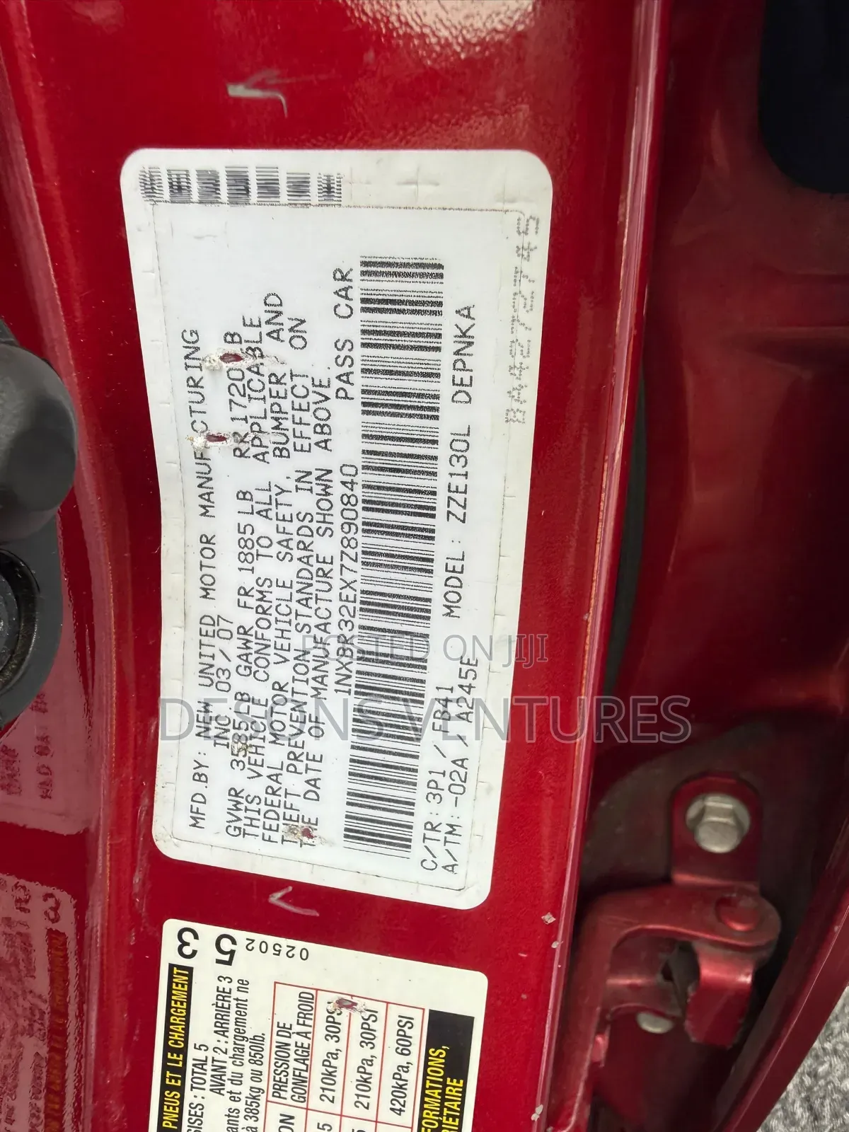 Toyota Corolla 2007 Red