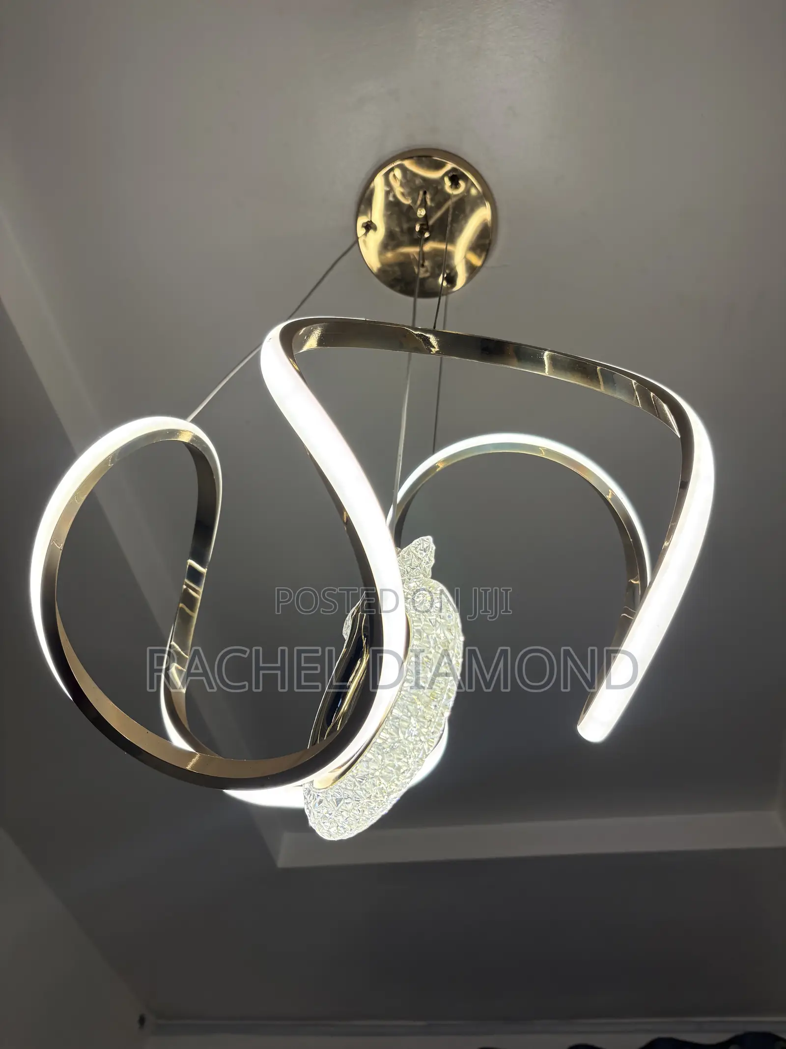 Gold Wave LED Pendant Chandelier”