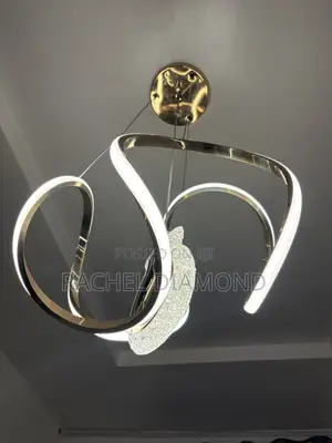Gold Wave LED Pendant Chandelier”