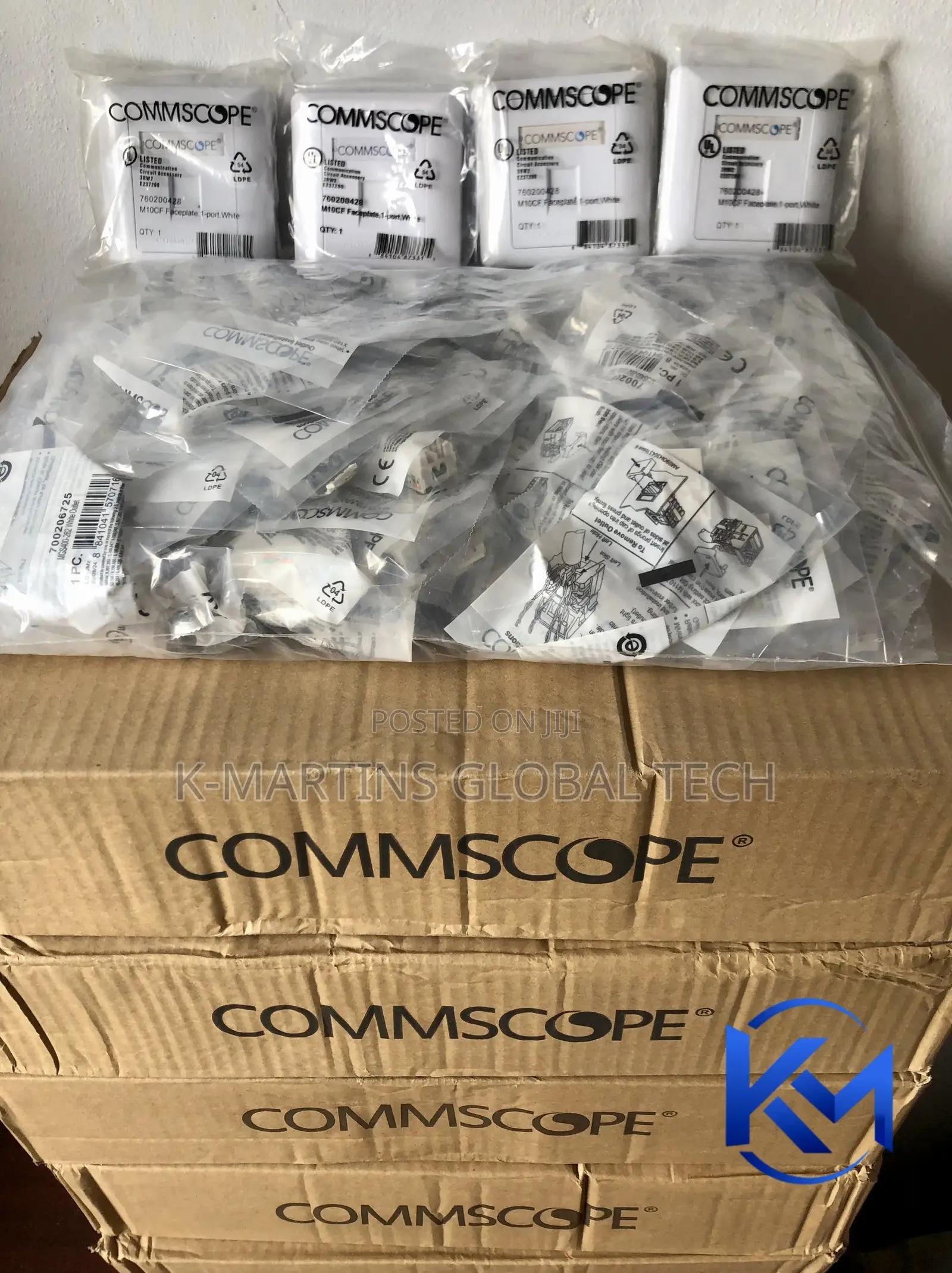 CommScope Single/Double Port Faceplate RJ45 Network Wall Outlet.