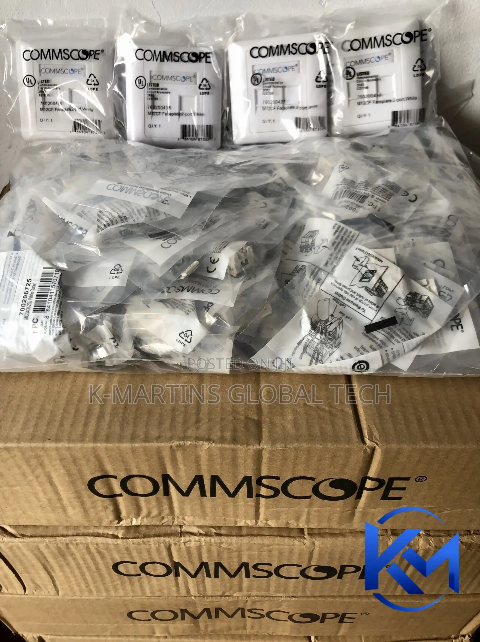 CommScope Single/Double Port Faceplate RJ45 Network Wall Outlet.