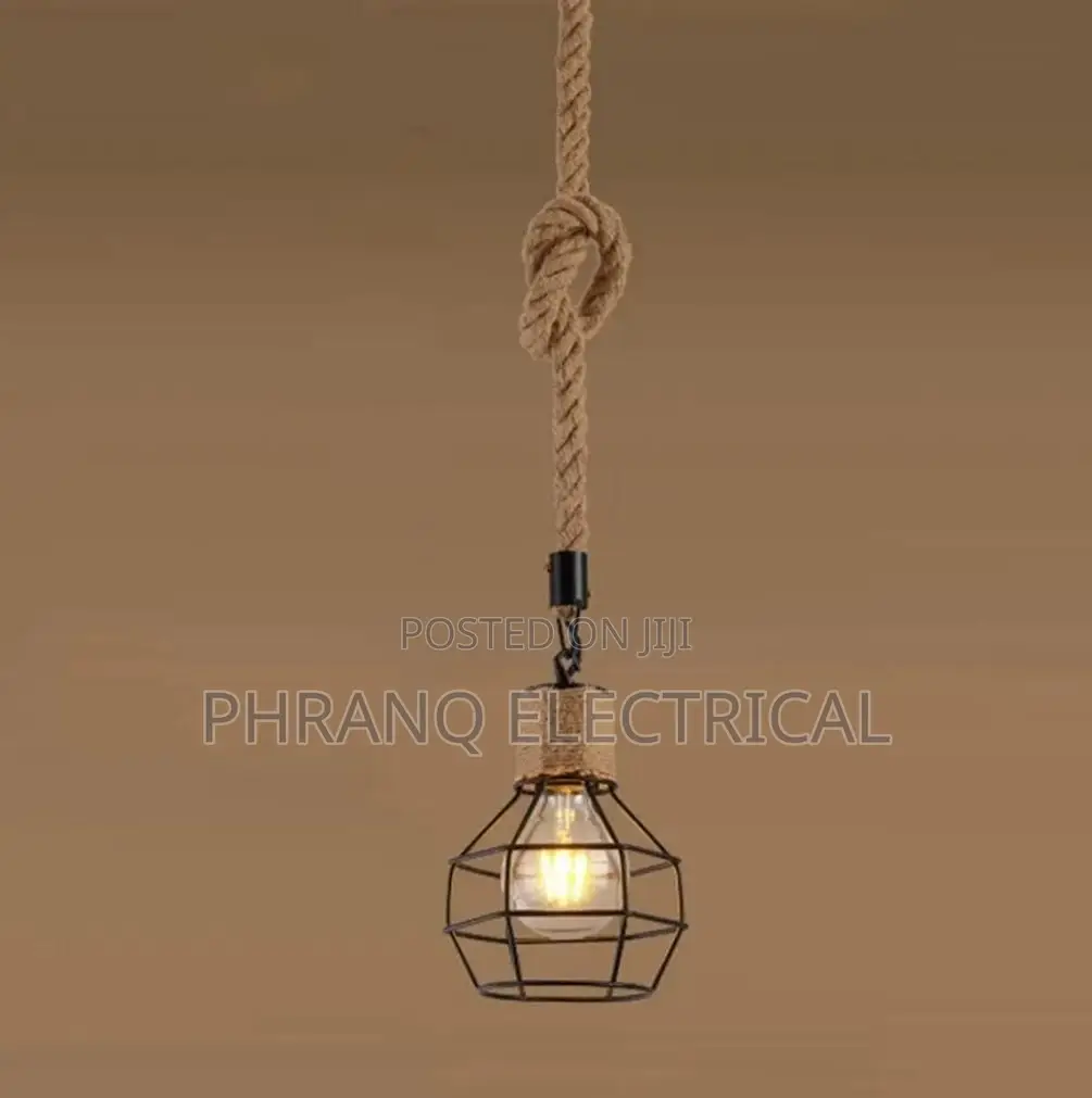 Loft Retro Handmade Hemp Rope Pendant Lights