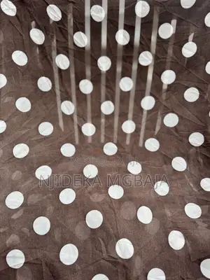 Elegant Brown Polka-Dot Fabric