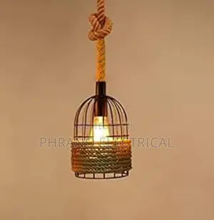 Retro Style Pendant Light Rope Chandelier Ceiling Lamp for Farmhouse
