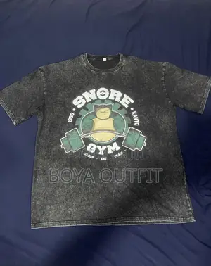 Men’s Oversized Vintage Washed T-Shirt – Gym Graphic | 2XL