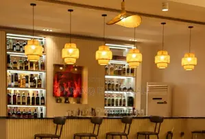 Rattan Lamp Shade, Triple Layer Cylinder Pendant Light, Woven Cover
