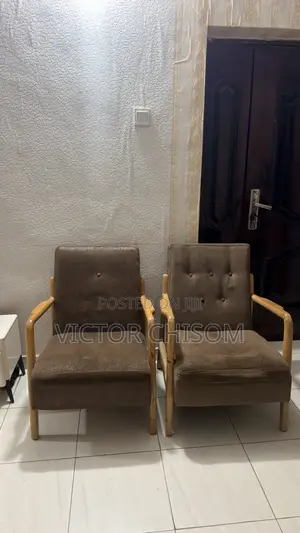 Vintage Brown Wooden Armchairs