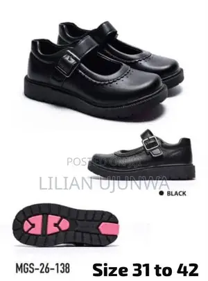Hi-Way Black School Shoe for Girls - Sizes 31,38,40,41