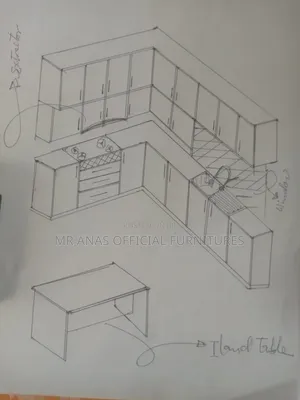 Glossy Board Kitchen Cabinet and Accessories