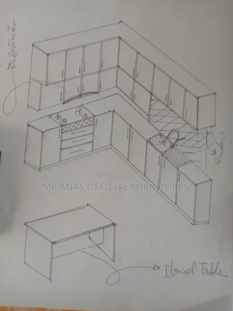 Glossy Board Kitchen Cabinet and Accessories