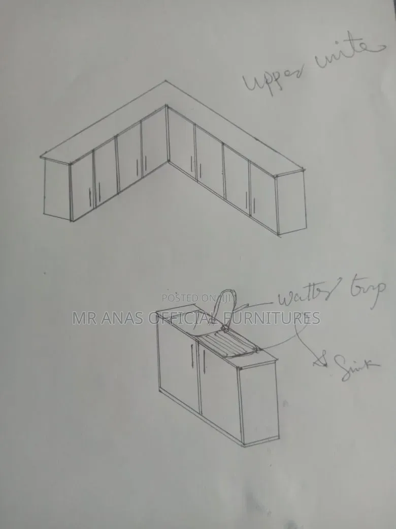 Glossy Board Kitchen Cabinet and Accessories