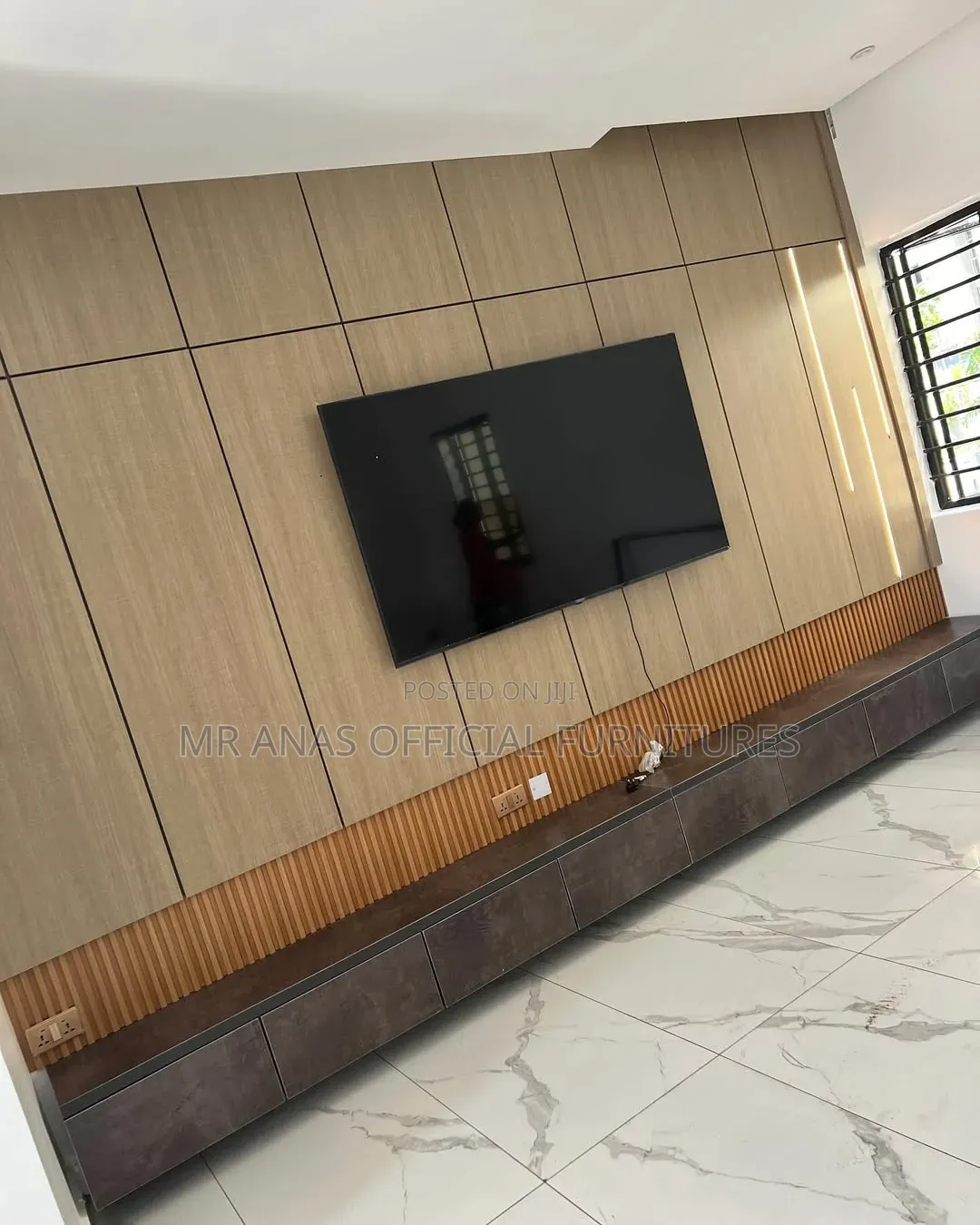Wall Panel TV Console With Cladding