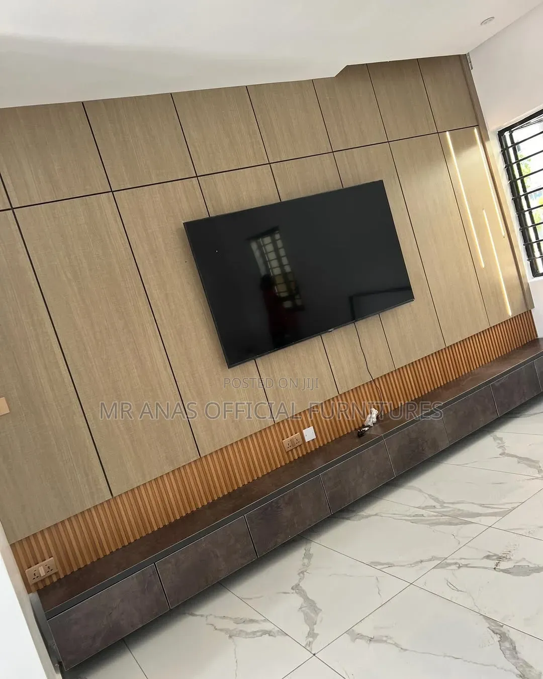 Wall Panel TV Console With Cladding