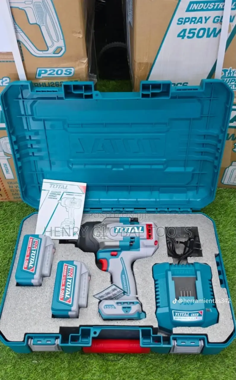 TOTAL 20V Cordless Impact Wrench 1350Nm – Complete Kit