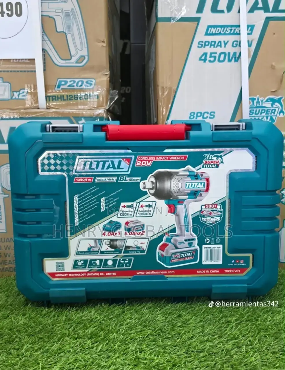 TOTAL 20V Cordless Impact Wrench 1350Nm – Complete Kit