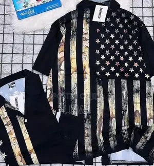 Men's Vintage Graphic Button-Down Shirt Set