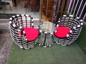 Black and White 2seater Outdoor Set