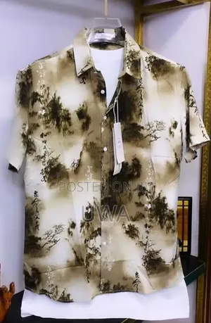 Men's Graphic Button-Down T- Shirt