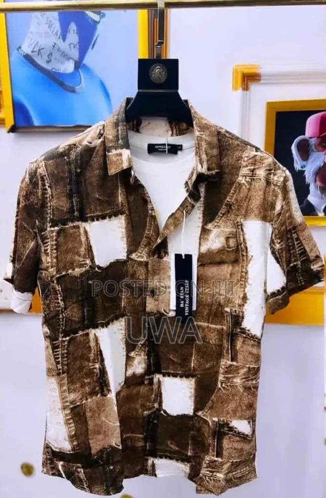 Men's Graphic Button-Down T- Shirt
