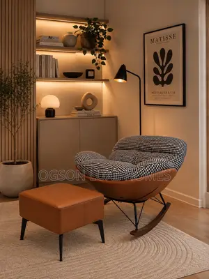 Modern Rocking Accent Chair With Footrest