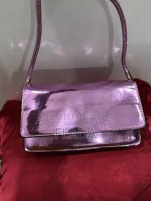 Metallic Purple Y2K Style Flap Shoulder Bag