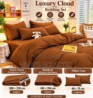 4-Piece Luxury Cotton Bedding Sets - Duvet Cover, Sheets Pillowcases