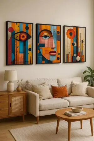 Abstract Face Posters Set