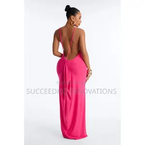 Selena Backless Drape Maxi Dress