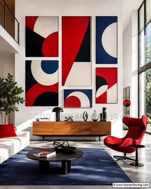 Multi Panel Gallery Wall Installation