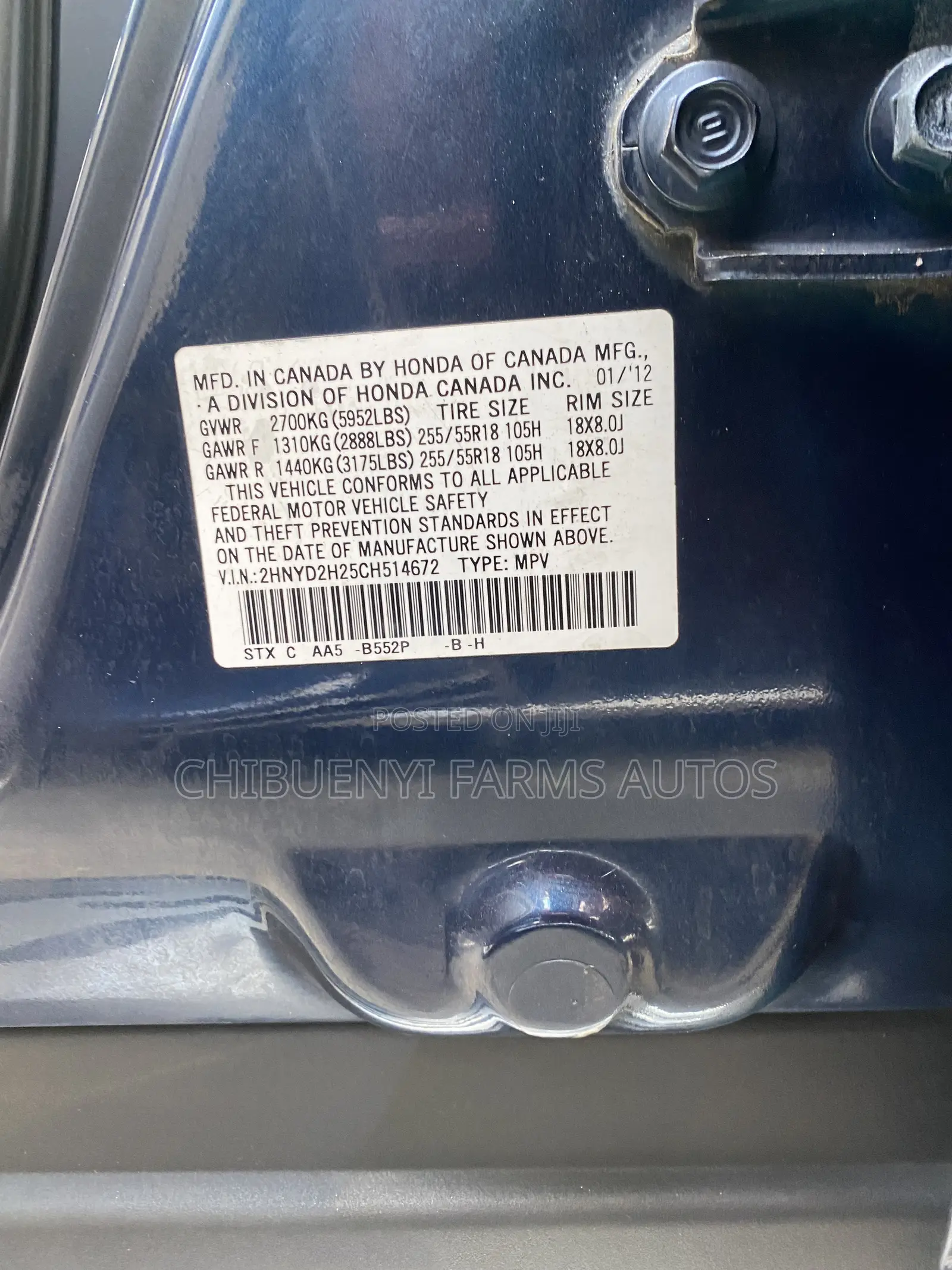 Acura MDX 2012 Blue