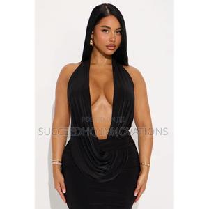 Hilana Draped Cowl Neck Backless Maxi Dress