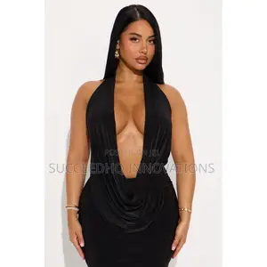 Hilana Draped Cowl Neck Backless Maxi Dress