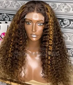 Brown Gold Pixie Curls, Bone Straight and Bouncy Curls