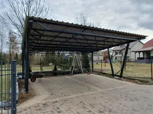 Strong Custom Steel Carport and Elegant Garden Gazebo Construction