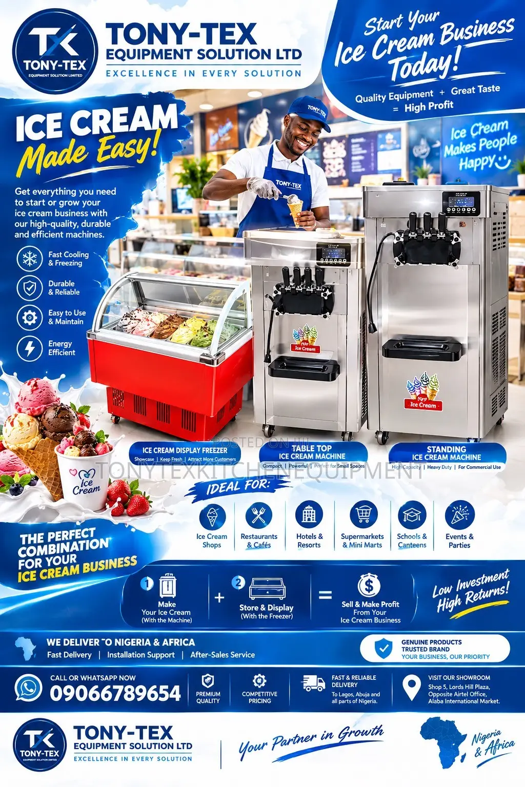 Commercial Ice Cream Machine Display Freezer