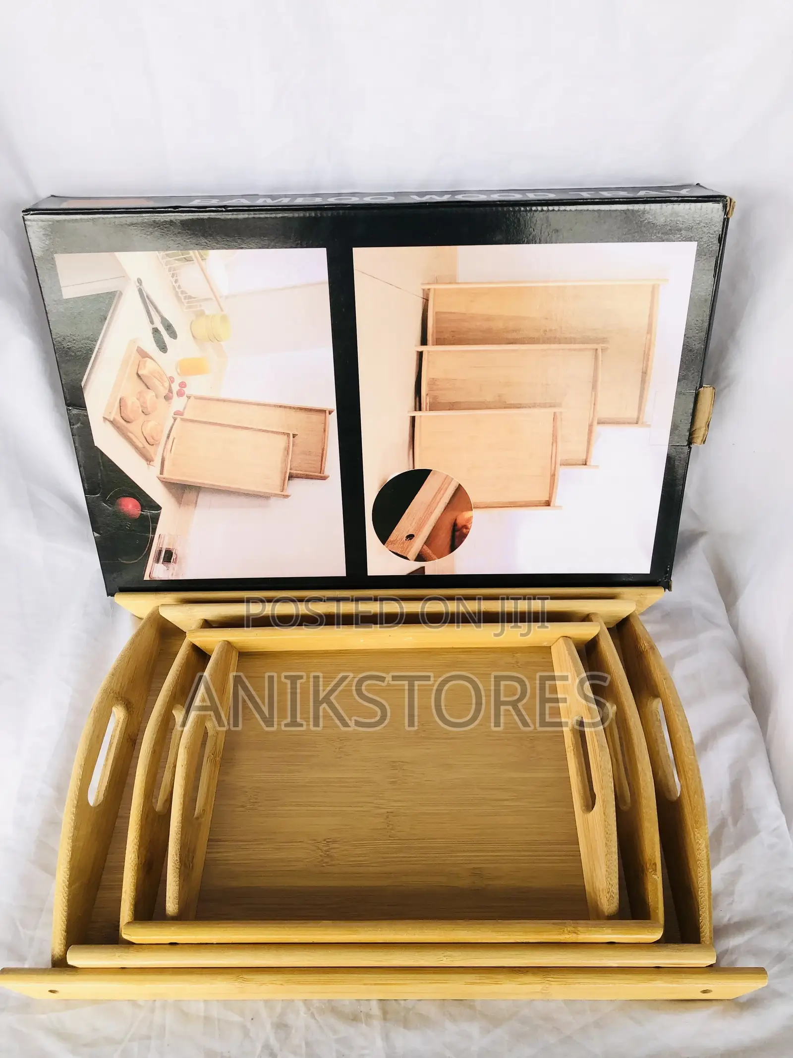 3pcs Bamboo Tray Set