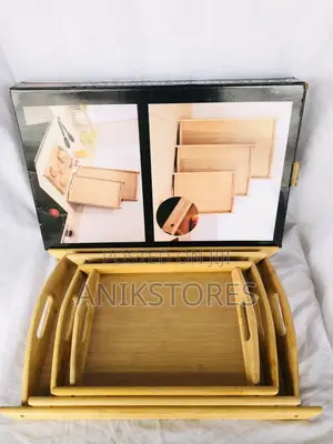 3pcs Bamboo Tray Set