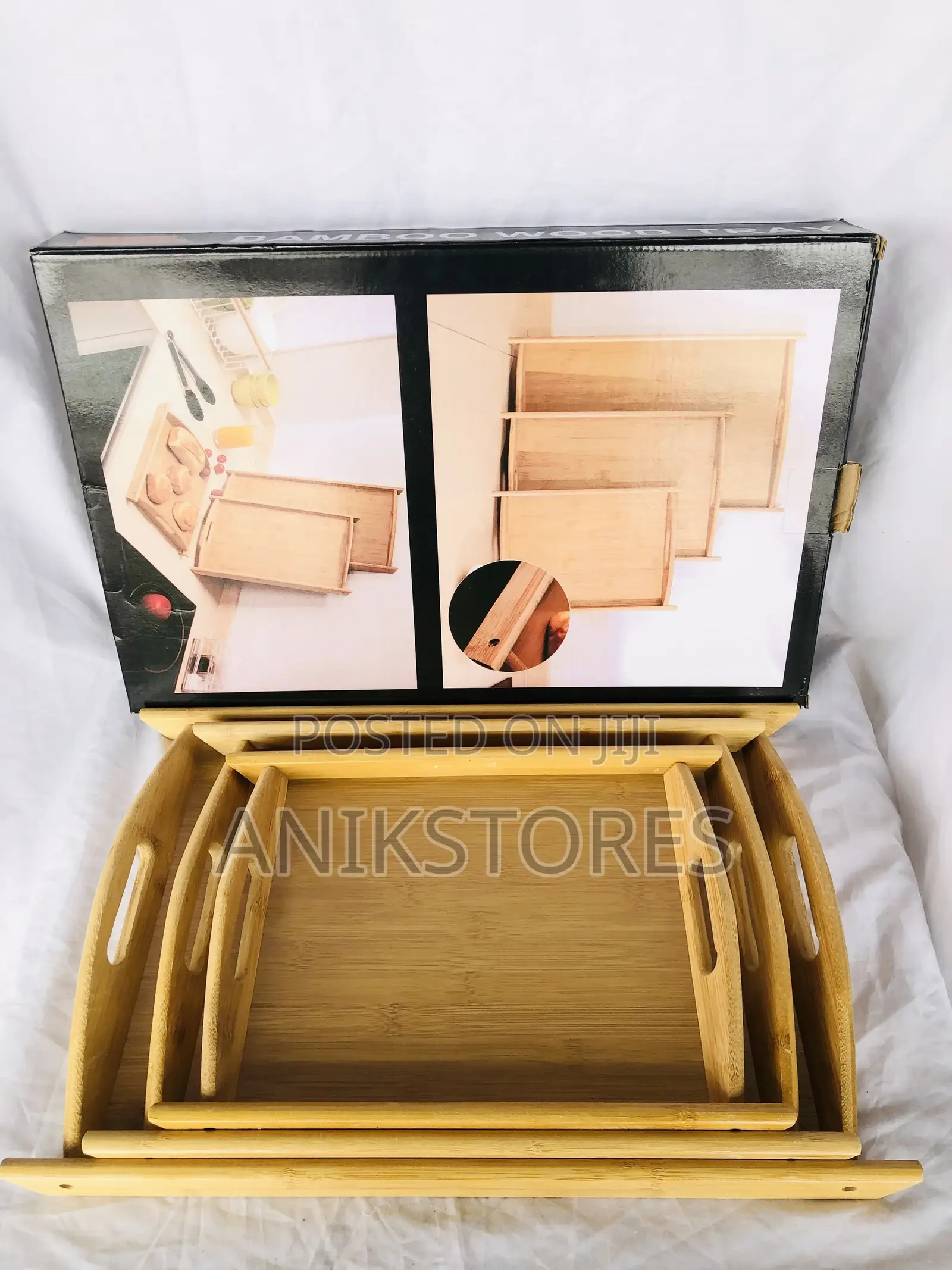 3pcs Bamboo Tray Set