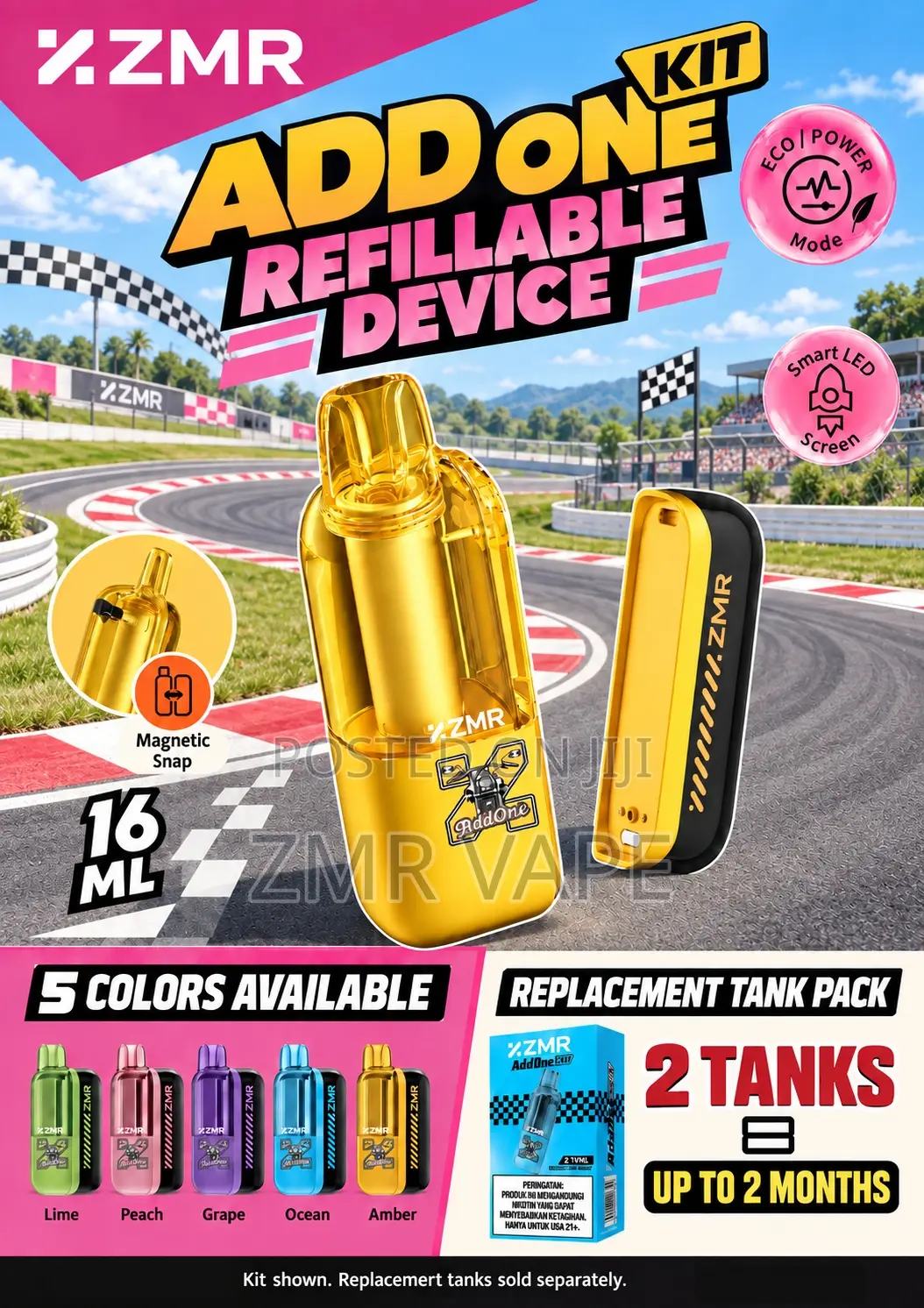 ZMR ADDONE Yellow Refillable Vape
