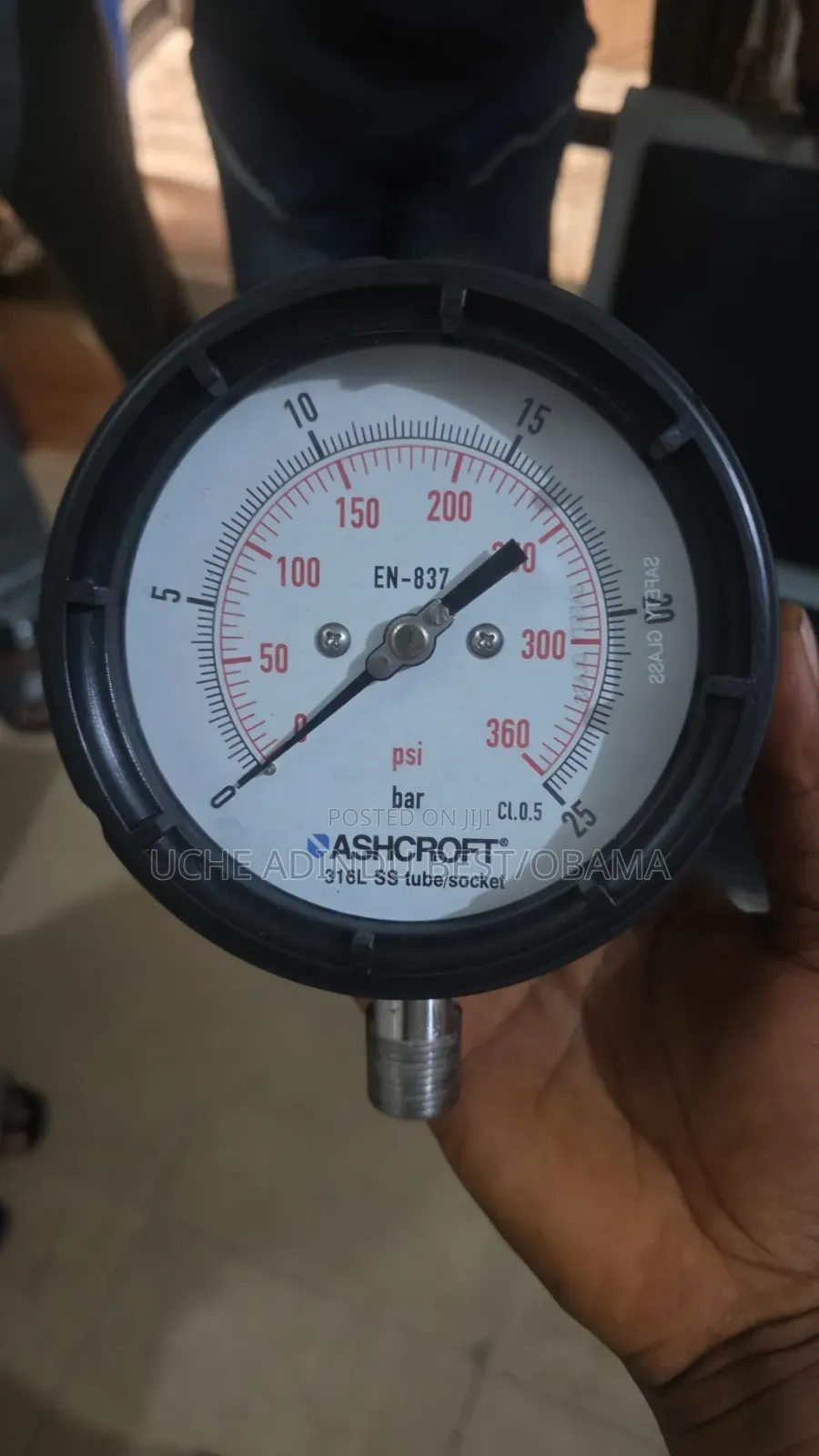 Ashcroft Pressure Gauge Side Connection 0-25bar/Psi 1/2" Thread