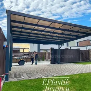 Stylish Modern Steel Carport and Gazebo Combination for Complete