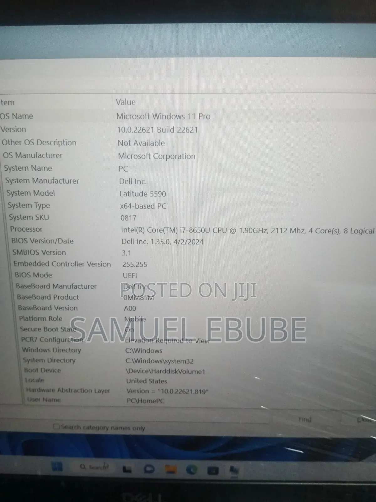 Laptop Dell Latitude 5590 8GB Intel Core i7 HDD 256GB