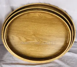 3pcs Oval Wooden Tray (Heavy)